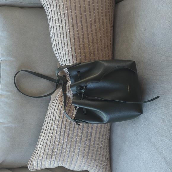 Mansur Gavriel Crossbody Mini Bucket Bag In Dark Green/Moss - Picture 1 of 5